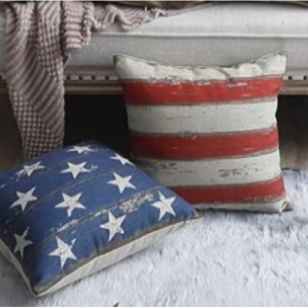 3 Linkwell Americana Stars and Stripes pillow covers- 1 stars, 2 stripes